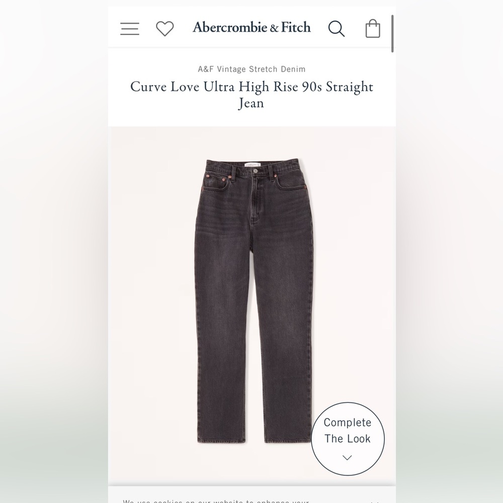 ABERCROMBIE & FITCH The 90’s Straight Ultra High Rise CURVE LOVE